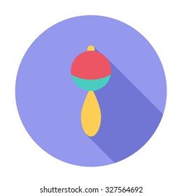 Rattle icon. Flat vector related icon with long shadow for web and mobile applications. It can be used as - logo, pictogram, icon, infographic element. Vector Illustration.
