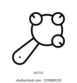 rattle icon. Line Art Style Design Isolated On White Background