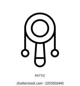 rattle icon. Line Art Style Design Isolated On White Background