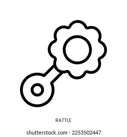 rattle icon. Line Art Style Design Isolated On White Background
