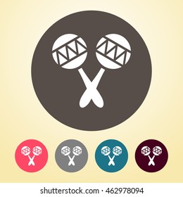 Rattle Icon in round shape. 