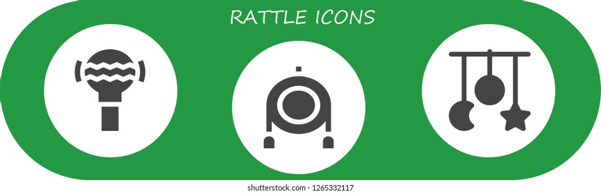  rattle icon set. 3 filled rattle icons. Simple modern icons about  - Rattle, Toy, Crib toy