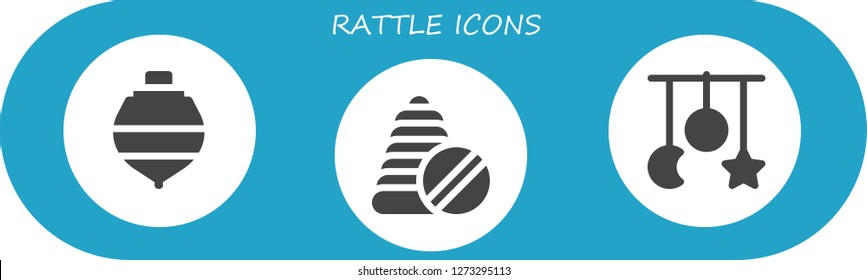  rattle icon set. 3 filled rattle icons. Simple modern icons about  - Spinning top, Toys, Crib toy