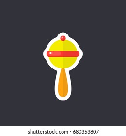 rattle icon, sticker