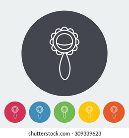 Rattle icon. Thin line flat vector related icon for web and mobile applications. It can be used as - logo, pictogram, icon, infographic element. Vector Illustration. 