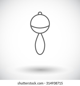 Rattle icon. Thin line flat vector related icon for web and mobile applications. It can be used as - logo, pictogram, icon, infographic element. Vector Illustration. 