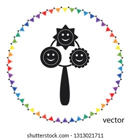 Rattle icon, vector design element