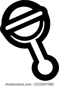 Vetor de ícone de Rattle, sinal plano preenchido, pictograma sólido isolado no sinal, símbolo, vetor, arte