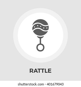 Rattle Icon Vector. Flat icon isolated on the white background. Editable EPS file. Vector illustration.