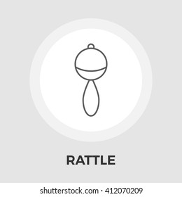 Rattle Icon Vector. Flat icon isolated on the white background. Editable EPS file. Vector illustration.