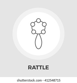 Rattle Icon Vector. Flat icon isolated on the white background. Editable EPS file. Vector illustration.