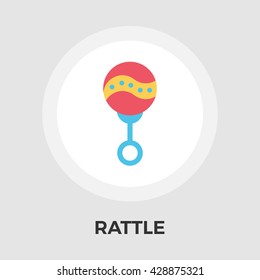 Rattle Icon Vector. Flat icon isolated on the white background. Editable EPS file. Vector illustration.