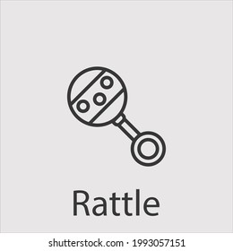 rattle icon vector icon.Editable stroke.linear style sign for use web design and mobile apps,logo.Symbol illustration.Pixel vector graphics - Vector