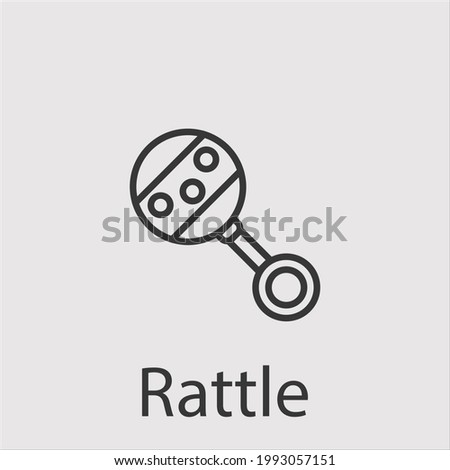 rattle icon vector icon.Editable stroke.linear style sign for use web design and mobile apps,logo.Symbol illustration.Pixel vector graphics - Vector