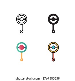 Rattle Icon Vektorgrafik mit unterschiedlichem Style Design. einzeln auf weißem Hintergrund