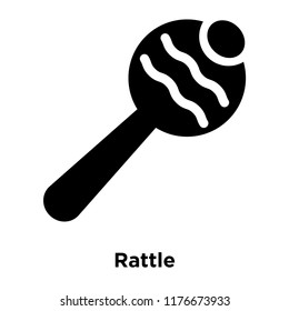Rattle icon vector isolated on white background, logo concept of Rattle sign on transparent background, filled black symbol
