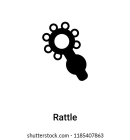Rattle icon vector isolated on white background, logo concept of Rattle sign on transparent background, filled black symbol
