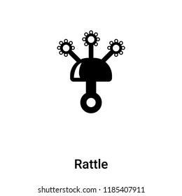Rattle icon vector isolated on white background, logo concept of Rattle sign on transparent background, filled black symbol