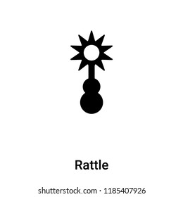 Rattle icon vector isolated on white background, logo concept of Rattle sign on transparent background, filled black symbol