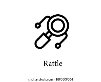 Rattle icon vector. Linear style sign for mobile concept and web design. Rattle symbol illustration. Pixel vector graphics - Vector