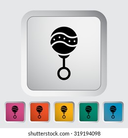 Rattle icon.Flat vector related icon set for web and mobile applications. It can be used as - logo, pictogram, icon, infographic element. Vector Illustration. 