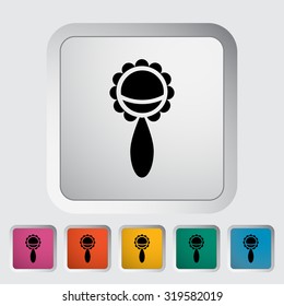 Rattle icon.Flat vector related icon set for web and mobile applications. It can be used as - logo, pictogram, icon, infographic element. Vector Illustration. 
