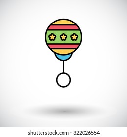 Rattle icon.Flat vector related icon set for web and mobile applications. It can be used as - logo, pictogram, icon, infographic element. Vector Illustration. 
