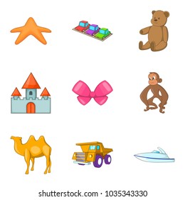 Rattle icons set. Cartoon set of 9 rattle vector icons for web isolated on white background