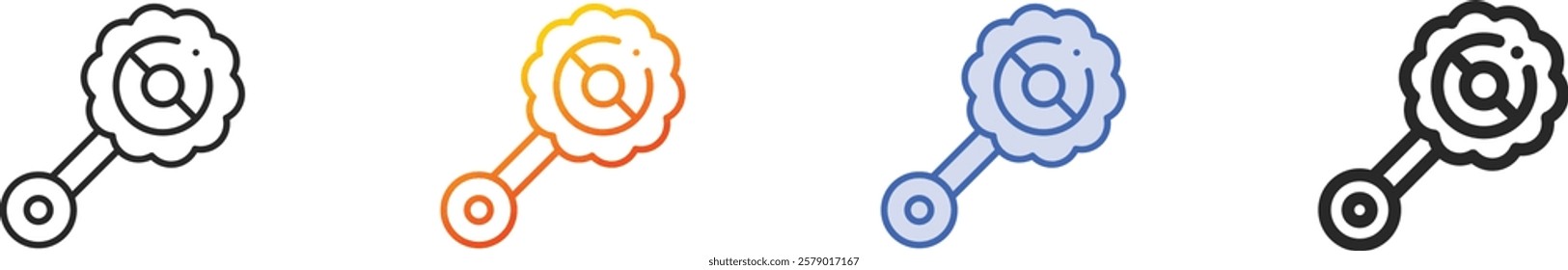 rattle icon.Thin Linear, Gradient, Blue Stroke and bold Style Design Isolated On White Background