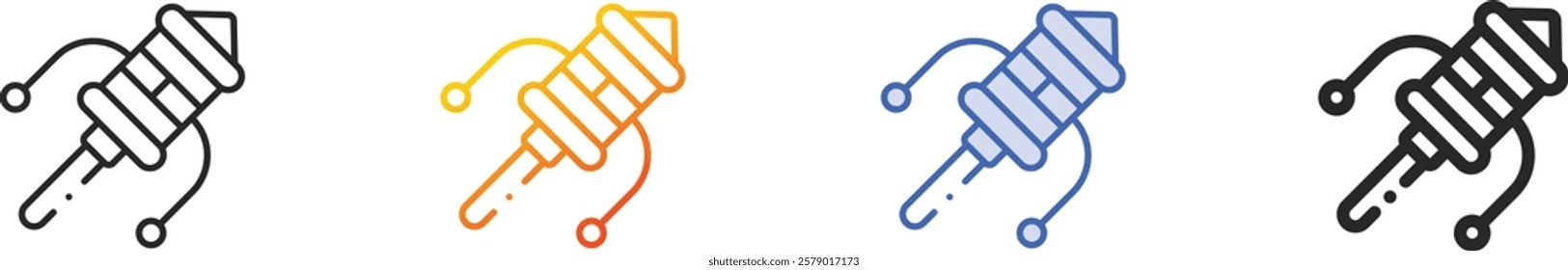 rattle icon.Thin Linear, Gradient, Blue Stroke and bold Style Design Isolated On White Background
