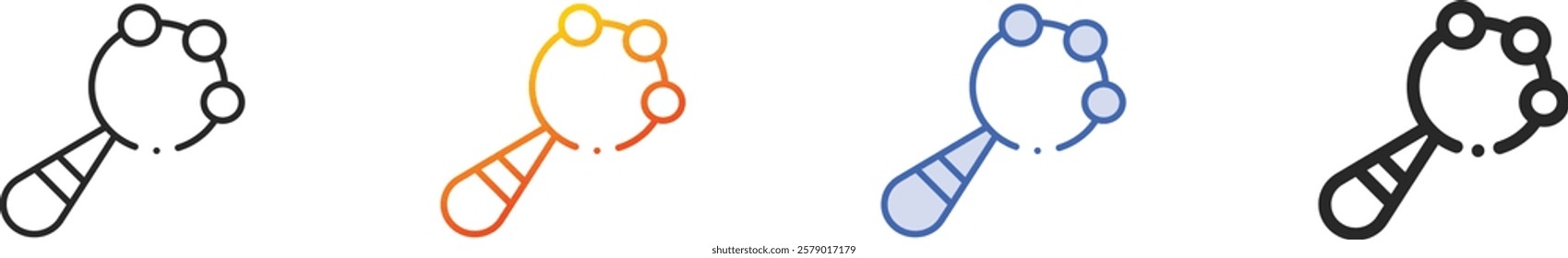 rattle icon.Thin Linear, Gradient, Blue Stroke and bold Style Design Isolated On White Background