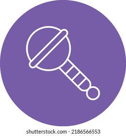 Rattle line circle icon vector image. Can also be used for web apps, mobile apps and print media.