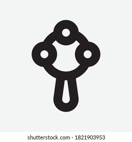 Rattle Line Icon - Vector Illustration
