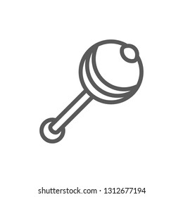 Rattle, maraca line icon.