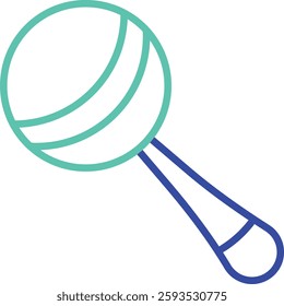 rattle outline dual color vector illustration icon design