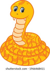 Rattle Snake cartoon vector art and illustration