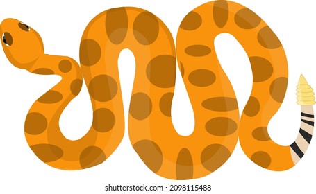 Rattle Snake, Illustration, Vector On A White Background.