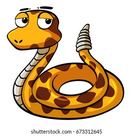 Rattle Snake On White Background Illustration