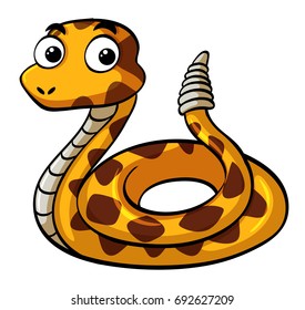 Rattle Snake On White Background Illustration