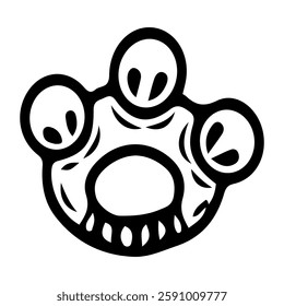 Rattle teether holder for baby. Hand drawn doodle. Toy for teaching newborn to hold an object. Safe for chewing. Educational games for children. Childhood. Vector line art illustration.