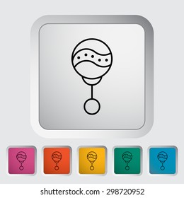 Rattle thin line flat vector related icon set for web and mobile applications. It can be used as - logo, pictogram, icon, infographic element. Vector Illustration. 