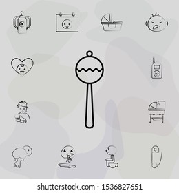 Rattle toy baby concept line icon. Universal set of maternity for website design and development, app development
