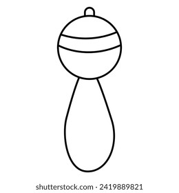 rattle toy childrens day sound development colored icon element line doodle
