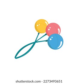 Rattle, toy, flat, isolated object on a white background. Vector illustration.