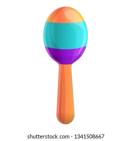 Rattle toy icon. Cartoon of rattle toy vector icon for web design isolated on white background