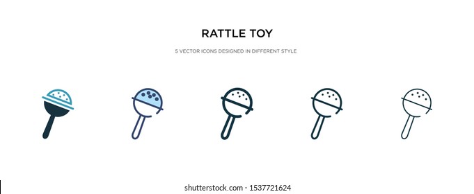 rattle toy icon in different style vector illustration. two colored and black rattle toy vector icons designed in filled, outline, line and stroke style can be used for web, mobile, ui