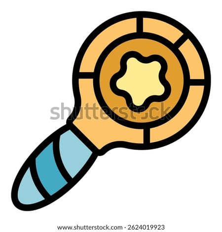 Rattle toy icon outline vector. Motor fine. Game therapy color flat