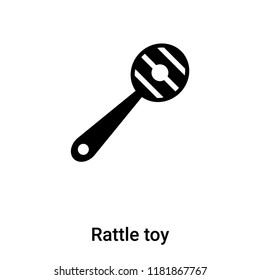 Rattle toy icon vector isolated on white background, logo concept of Rattle toy sign on transparent background, filled black symbol