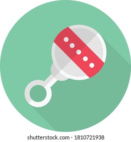 rattle vector flat color icon 