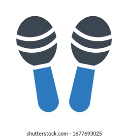 rattle vector glyph color icon 